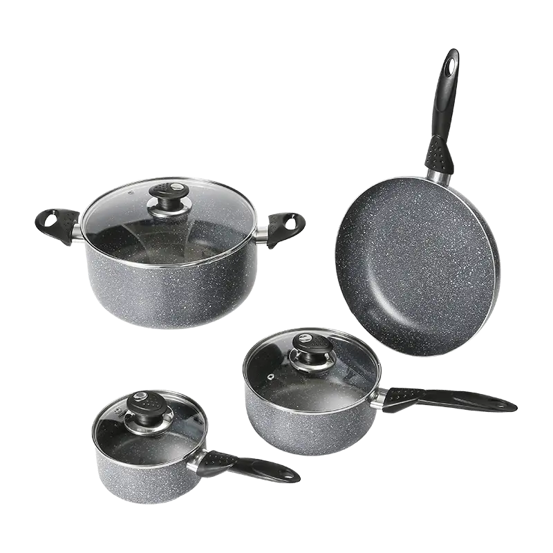 JX-PST39 7-piece nonstick aluminum pressed cookware set