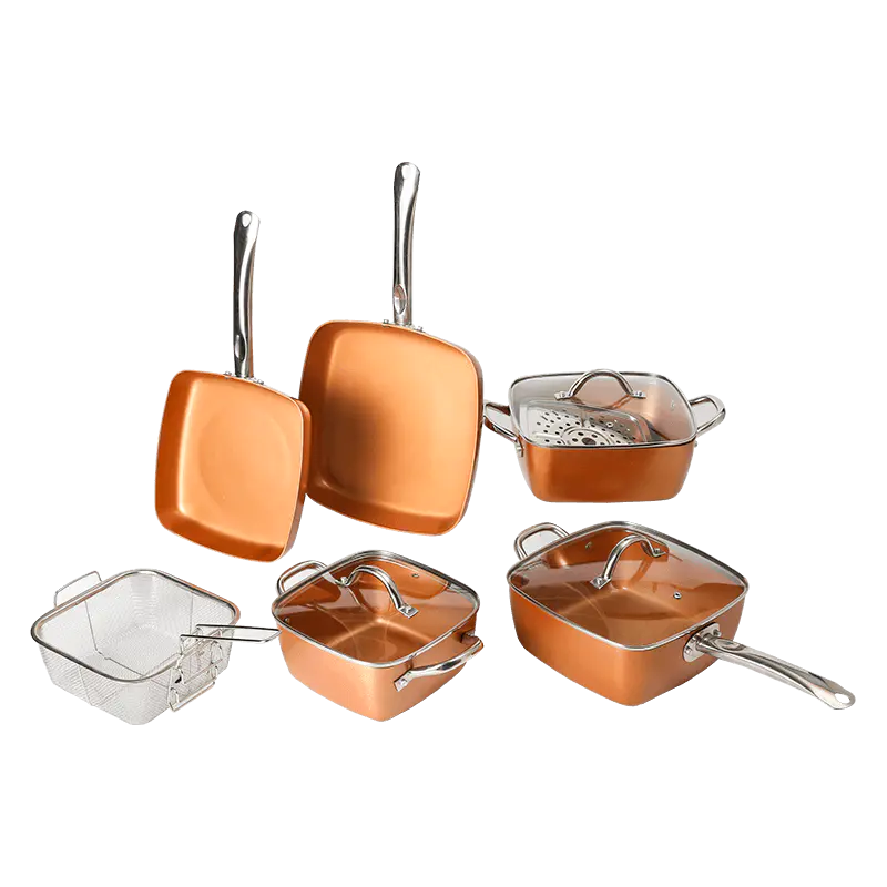 JX-PST27 9-piece ceramic coating pressed cookware set